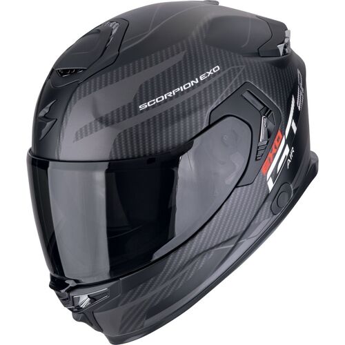 Scorpion Exo-Gt Sp Air Flex Casque, Noir-Argent, Taille S Pour Hommes