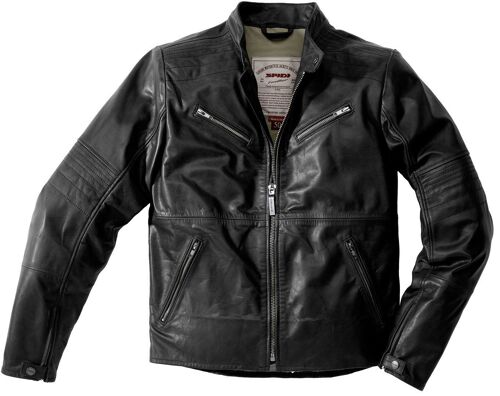 Spidi Garage Robust Veste De Moto En Cuir, Noir, Taille 52 Pour Hommes