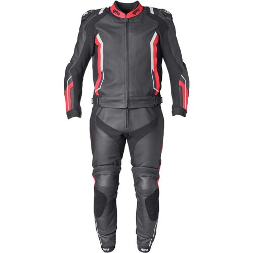 Gms Gr-1 Combinaison En Cuir De Moto Deux Piã¿Ces, Noir-Blanc-Rouge, Taille 50 Pour Hommes