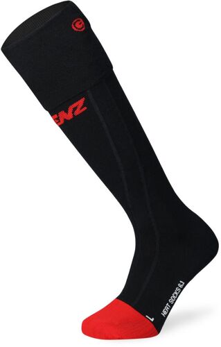Lenz Heat Sock 6.1 Toe Cap Compression Chaussettes Chauffantes, Noir-Rouge, Taille 42 - 44 Pour Hommes