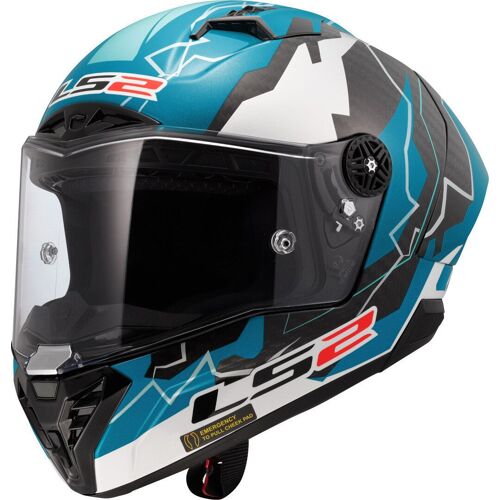 Ls2 Ff805 Thunder Gp Huertas Replica Carbon Casque, Blanc-Bleu, Taille Xl Pour Hommes