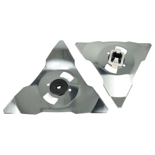 vhbw 2x Lames compatible avec Wolf Garten Robo Scooter 400, 600 tondeuse - Lames de rechange, argenté, acier inoxydable