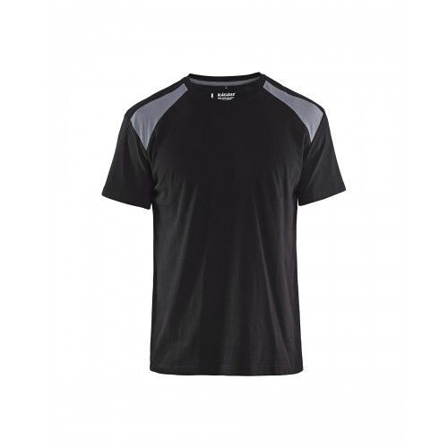 T-shirt de travail bicolore 100% coton 3379 - noir et et gris clair - L BLAKLADER