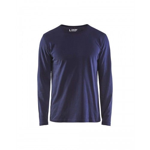 T-shirt de travail uni à manches longues 3500 100% coton - bleu marine - M BLAKLADER