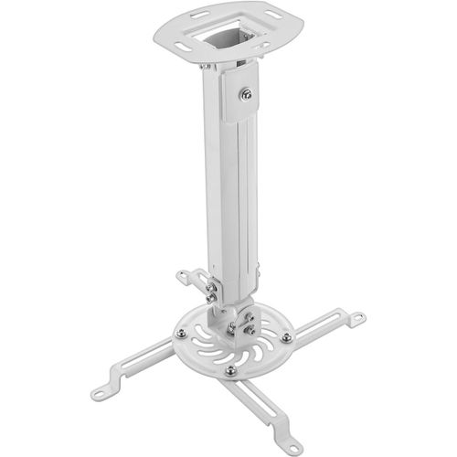 SJZG-Support Universel Pour Vidéoprojecteur Support Plafond Inclinable De +-15° - Pivotant De 360° - Jusqu'À 13,5 Kg - Réglable En Hauteur 380 Mm - 580 Mm - Passage De Câble - Blanc