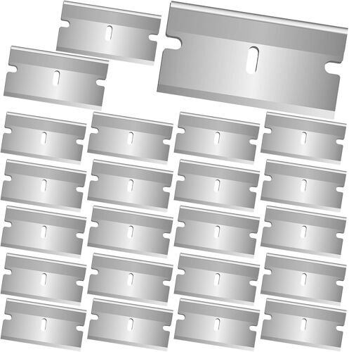 SUBZONAL-40 Lame Grattoir Plaque Vitrocéramique de Rechange,Grattoir Vitrocéramique de Nettoyage Multi-usages,Haute Qualité Lames de Antirouille Acier Inoxydable pour Fenêtre/Sol/Four Nettoyage,40 *