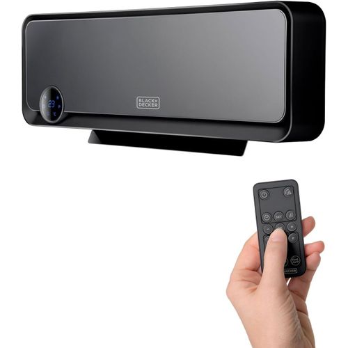 Bxwsh2000E ¿ Radiateur Soufflant Mural 2000W, Pour Salles De Bains, Thermostat, Programmable, Minuterie Et Télécommande, Ecran Led, Système Ptc Et Oscillation Automatique, Noir[Z59]