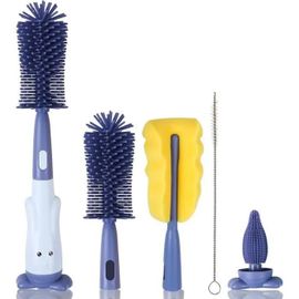 Goupillon Biberon Silicone,3 En 1 Bébé Brosse À Biberons En Silicone,Livré Avec Une Tête De Brosse De Rechange,Sans Bpa