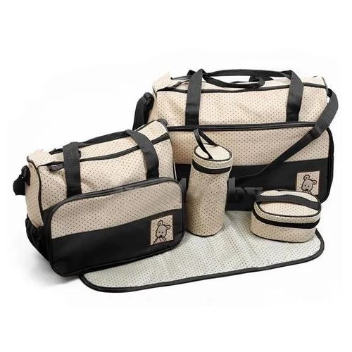 Set De 5pcs Sacs À Langer Ankko - Noir - Pour Maman Bébé Promenade Ou Voyage