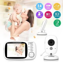 Floureon Écoute-Bébé Numérique 3.2\ Sans Fil 2.4 Ghz Lcd Sécurité Caméra Vision Nocturne Eu