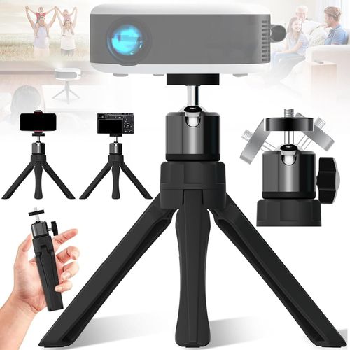 KALANKA-Mini trépied projecteur, rotule rotative 360°, compatible appareil photo, smartphone, noir
