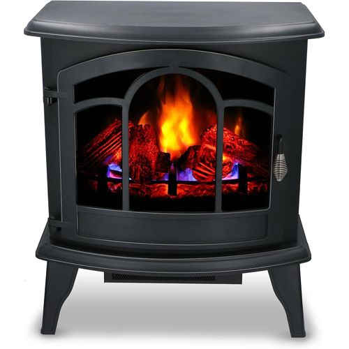 Cheminée Electrique Vicenza - Cheminee Decorative 2000W - Cheminée Électrique Avec Effet Flame, Chauffage, Telecommande Et Minuterie - Autoportante - Noir[Z647]