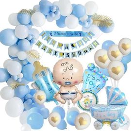 Guirlande - Décoration de fête - Baby Shower - Bleu - Mixte - Recyclé