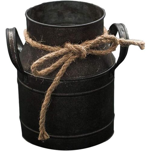 Kalanka-Arrosoir Décoratif En Zinc Rustique Shabby Chic 15 Cm De Haut - Vase À Fleurs En Métal Avec Poignée - Décoration De Jardin Rustique - Pour Salon, Chambre À Coucher, Cuisine
