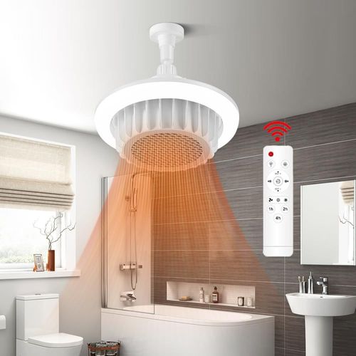 lbgwp60-Chauffage Soufflant E27 Avec Led, Chauffage D'Appoint 600W,Radiateur Soufflant E27,Chauffage Electrique Soufflant Pour Salon,Chambre, Salle De Bain