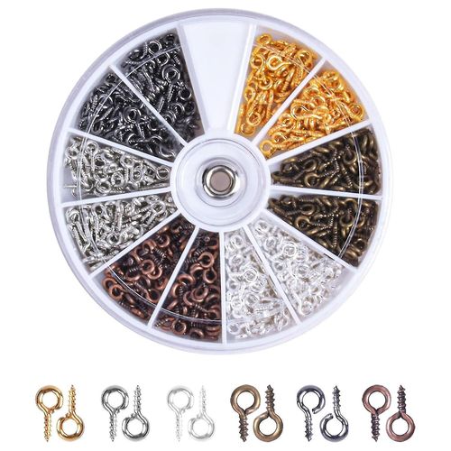 Ln-mini Crochets Oeil,600 Pcs Vis A Oeil Screw Eye Bails,oeillets Visser Crochets,piton Visser Inox Pour Bricolage Artisanat Fabrication De Bijoux-