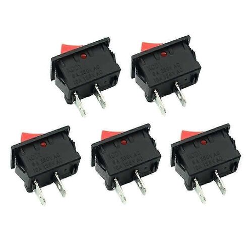 On-Off KCD11 2PIN 2P Noir Rouge Bateau Voiture Interrupteur à bascule 3A 250V 6A 125V AC Bouton KCD1-11 10X15 10X15
