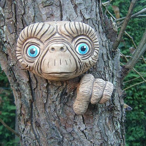 Arbre Face Jardin Ornement Extérieur,Résine Imperméable Statue Jardin Résine Alien Arbre Câlin Sculpture
