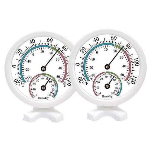 Lot de 2 mini thermomètres et hygromètres d'intérieur 2 en 1, jauge de température et d'humidité pour mur