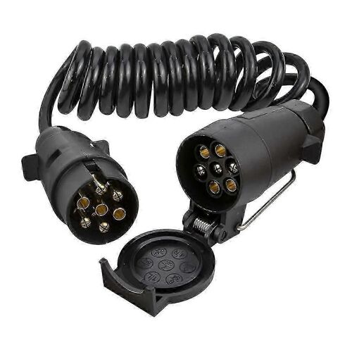 Câble enroulé d'extension de remorque à 7 broches de 3 mètres avec connecteur de prise de prise de remorque,connecteur de câble électrique RV à 7 noyaux