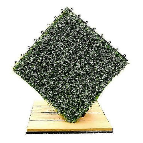 Tuiles De Gazon Artificiel 30x30cm,Tapis De Gazon Synthétique Épais Auto-Drainant Pour Terrasse Intérieure Extérieure Balcon Jardin