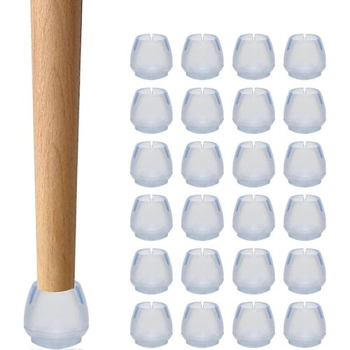 24pcs Capuchon De Jambe De Chaise,Protecteur De Jambe De Chaise,Capuchon De Jambe De Chaise,Capuchon De Pied De Chaise Rond,Empêcher Le Bruit De Rayure12-16 Mm