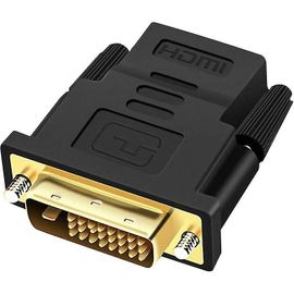 Dvi-d vers Hdmi Adaptateur 24+1 1080p Dvi Femelle vers Hdmi Mâle Dvi-hdmi Fhd Hdtv Convertisseur de câble Pc Ordinateur portable Beamer Tv Monitor Macbook Noir-hao