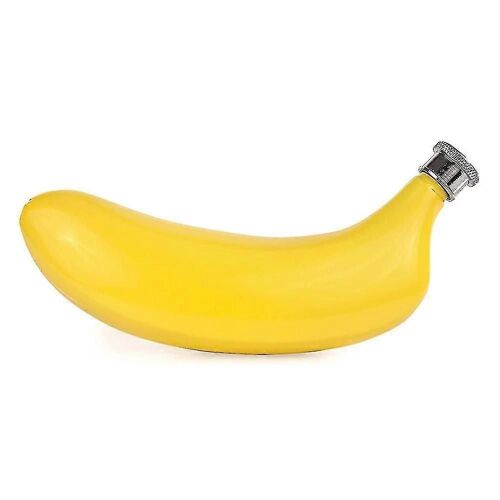 Flacon de fruits tropicaux en acier inoxydable avec couvercle à vis pour liqueur de banane,récipient d'alcool jaune