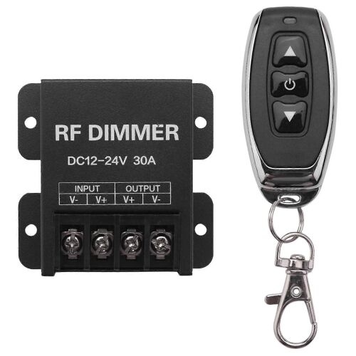Variateur LED RF sans fil 12V-24V DC 30A 360W-720W avec télécommande à 3 touches pour bandes LED 5050
