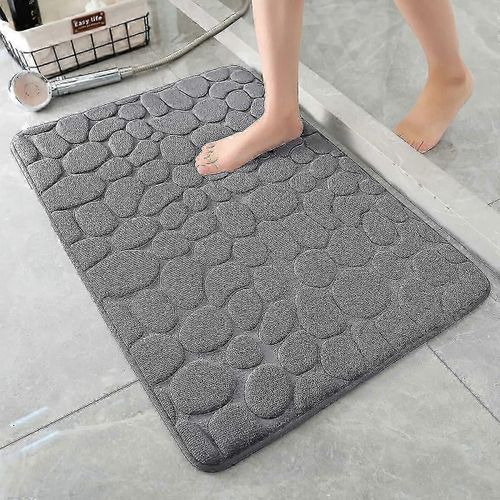 Tapis de bain en mousse à mémoire de forme Super absorbant Pebble Design Tapis de salle de bain doux antidérapant