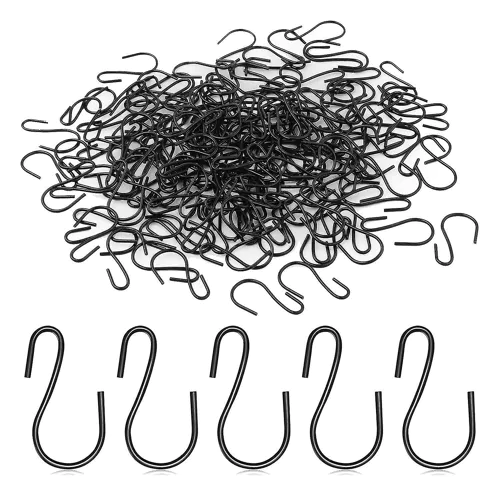 120pcs 1-inch mini crochet en forme de S,crochet en forme de S,petit crochet en forme de S,mini crochet décoratif en métal,pour l'artisanat (noir)-hy