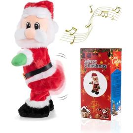 Pere Noel Qui Twerk - Pere Noel Qui Danse avec Musique, Poupée en Peluche Animée de Noël Chantant des Chansons en Anglais