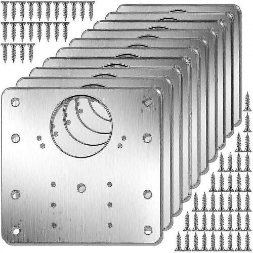 Kit de plaque de réparation de charnière d'armoire 10pcs avec trous,supports de fixation plats pour le renforcement de la charnière de porte