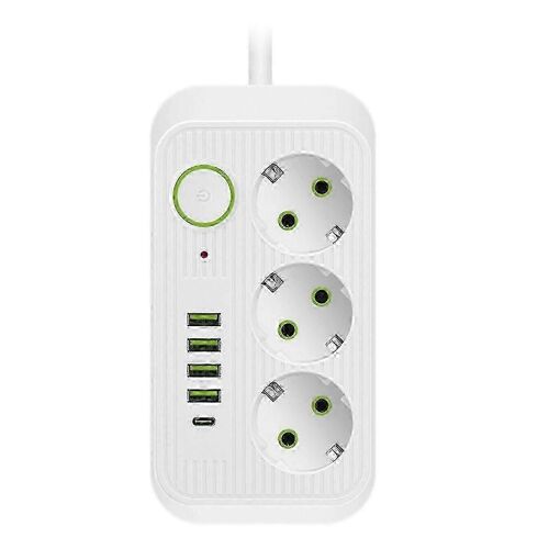 Multiprise UE 2M blanche avec prises multinormes,rallonge