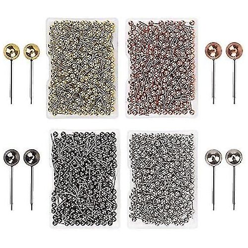 1000 Pièces Punaises Tête Carte Punaises Carte Punaise Tête Punaises Punaises Pour Panneau De Liège,Marquage De Tissu,1/8 Rond En Métal Tête-Hao