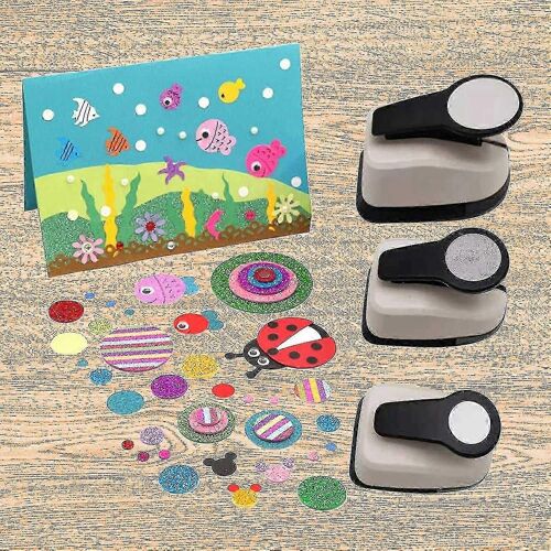 Ensemble De Perforatrices D'artisanat 3 Pièces Avec Des Formes De 9/16/25 Mm Pour L'artisanat En Papier Et Le Scrapbooking