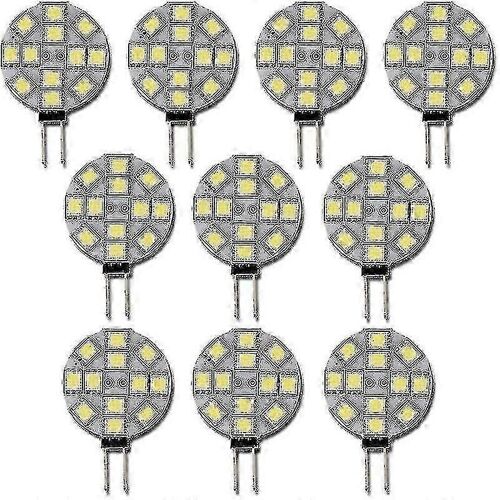 Paquet De 10 Ampoules Led G4 12v Ac/Dc 6500k Blanc Froid Non Dimmable Halogène De Remplacement Pour Cuisine,Camping-Car,Camping-Car,Bateau