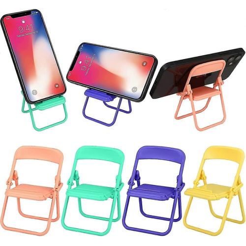 4 Pcs Mini Chaise Support De Téléphone Chaise Forme De Cellule Support De Téléphone Portable Support De Téléphone Mignon Support De Téléphone Pliable Pliant Réglable