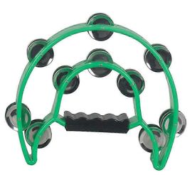 Jouet Tambourin En Plastique Demi-Cercle De Cloche En Plastique À Deux Niveaux Pour La Danse De Fête D'encouragement (Vert)
