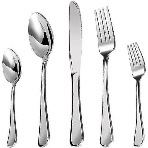 Set De Couverts,Set De Couverts En Acier Inoxydable De 20 Pièces,Ensembles De Couteaux Et De Fourchettes Vaisselle Silverwa