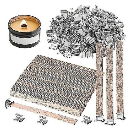 Paquet De 100 Mèches De Bougie En Bois Naturel Pour La Fabrication De Bougies,Mèches En Bois Sans Fumée De 6 Pouces Avec Noyau En Coton