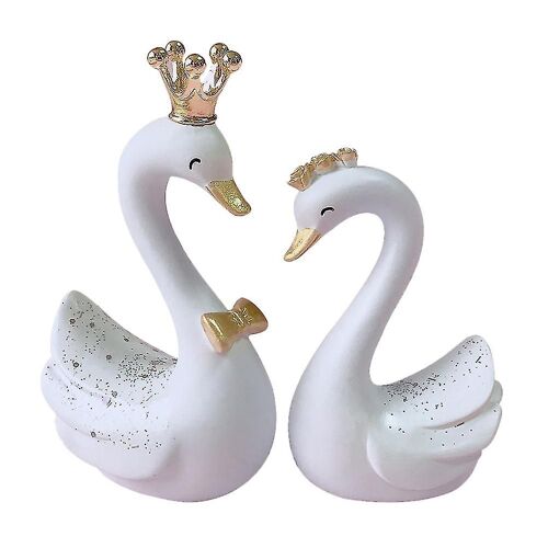 Anniversaire Toppers Gâteaux Cygne Presse-papier Cygne Modèle Figurines Cygne Amour Couple Statues-hao