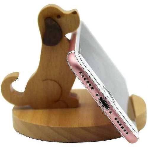 Support de téléphone et de tablette en bois avec un design de chien mignon,support de bureau pour accessoires de bureau à domicile