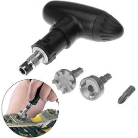 Clé à chaussures de golf Extracteur de crampons Retrait du ripper Accessoires en acier inoxydable Outil de clé à cliquet à cliquet de pic de golf (noir) (1Pcs)