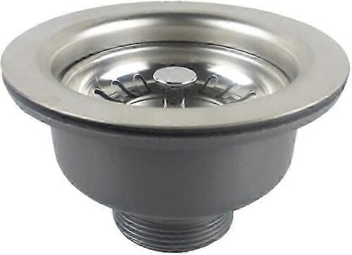Vidange d'évier en inox sans panier de trop-plein 110 mm 1,Inox + ABS,Vidange + Panier
