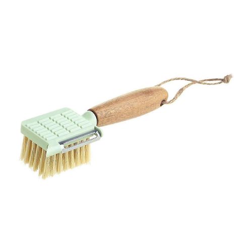 Brosse Nettoyant pour casserole épaissie avec manche en bois de hêtre,Gadgets de cuisine multifonctionnels,Éplucheur de brosse multifonction ménager pour fruits et légumes