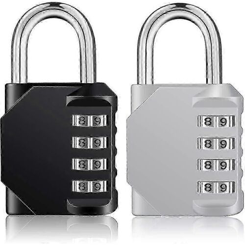 Cadenas à combinaison à 4 chiffres pour gymnase,école et employé,boîte à outils,cadenas extérieur résistant aux intempéries,noir