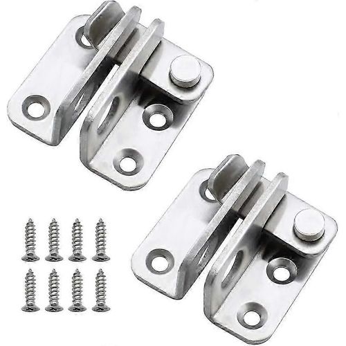 2 pices Laquet de porte Cadenas Droit ouvert Hasp Cadenas Verrou de porte Serrure de porte Petit Antivol Loquet en acier inoxydable avec 8 vis Minuscule fermoir de cadenas Applicab