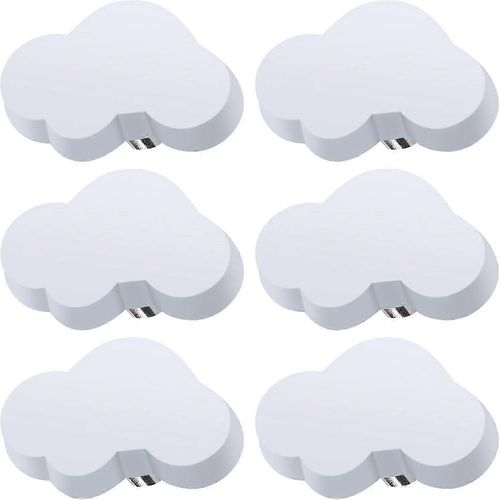 (Blanc) Paquet De 6 Boutons De Tiroir En Forme De Nuage,Boutons De Meubles Pour Enfants,Boutons En Caoutchouc Pour Filles Garçons,Pour Poignée D'armoire,Tiroirs,Chambre D'enfant