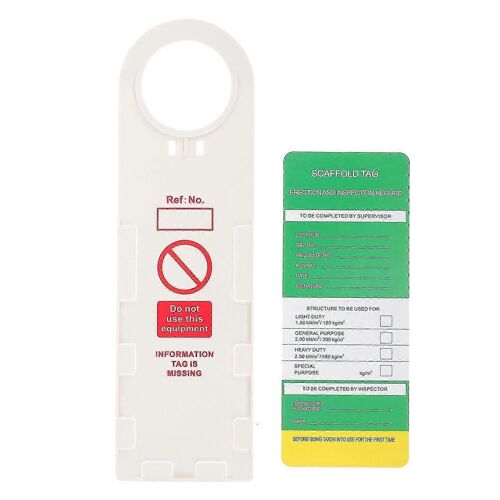 1 Ensemble Support d'état d'échafaudage et kit d'étiquette Étiquette d'inspection de sécurité Étiquette d'échafaudage